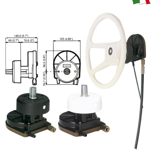 TIMONERIA ROTATIVA ULTRAFLEX T67 COPRIMOZZO BIANCO