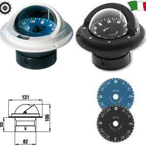 BUSSOLA ARTICA BA1 incasso nera c/rossa 70 mm.