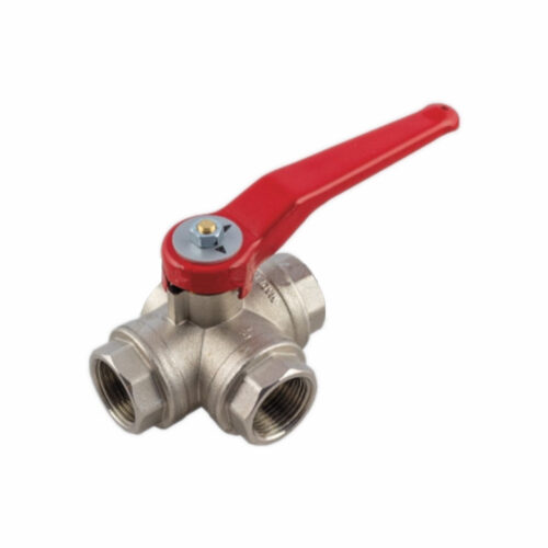 Valvola a sfera a tre vie PN32 flusso a “T” 1″ PN 32