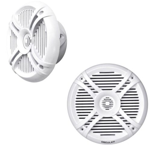 Coppia di casse a due vie con LED RGB progr. 6,25″” bianche